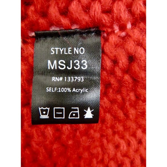 VICI Chunky Knit Open Front Duster Cardigan Striped Red White Blue SZ M - Picture 9 of 9